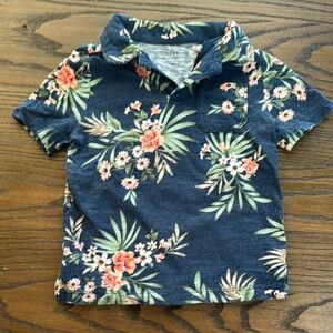 Old Navy Kids Floral Blue Shirt